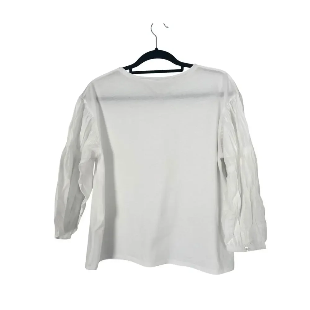 NWT Madewell Puff-Sleeve Drop-Shoulder Knit Top Size XS